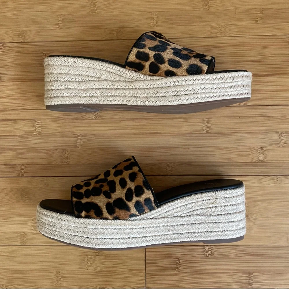 NEW J. Crew Calf Hair Camilla Espadrille Slide Sandals